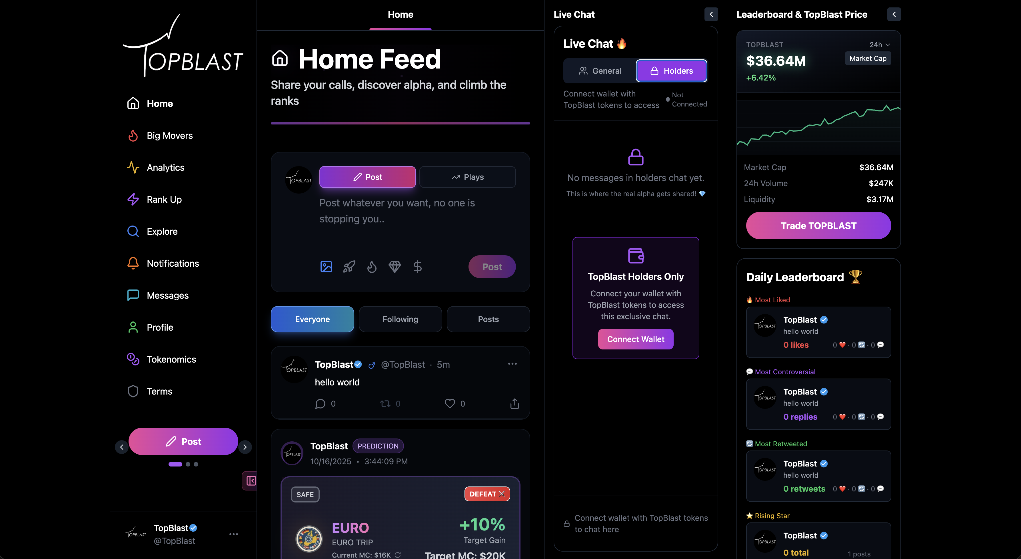 TopBlast Blockchain Application